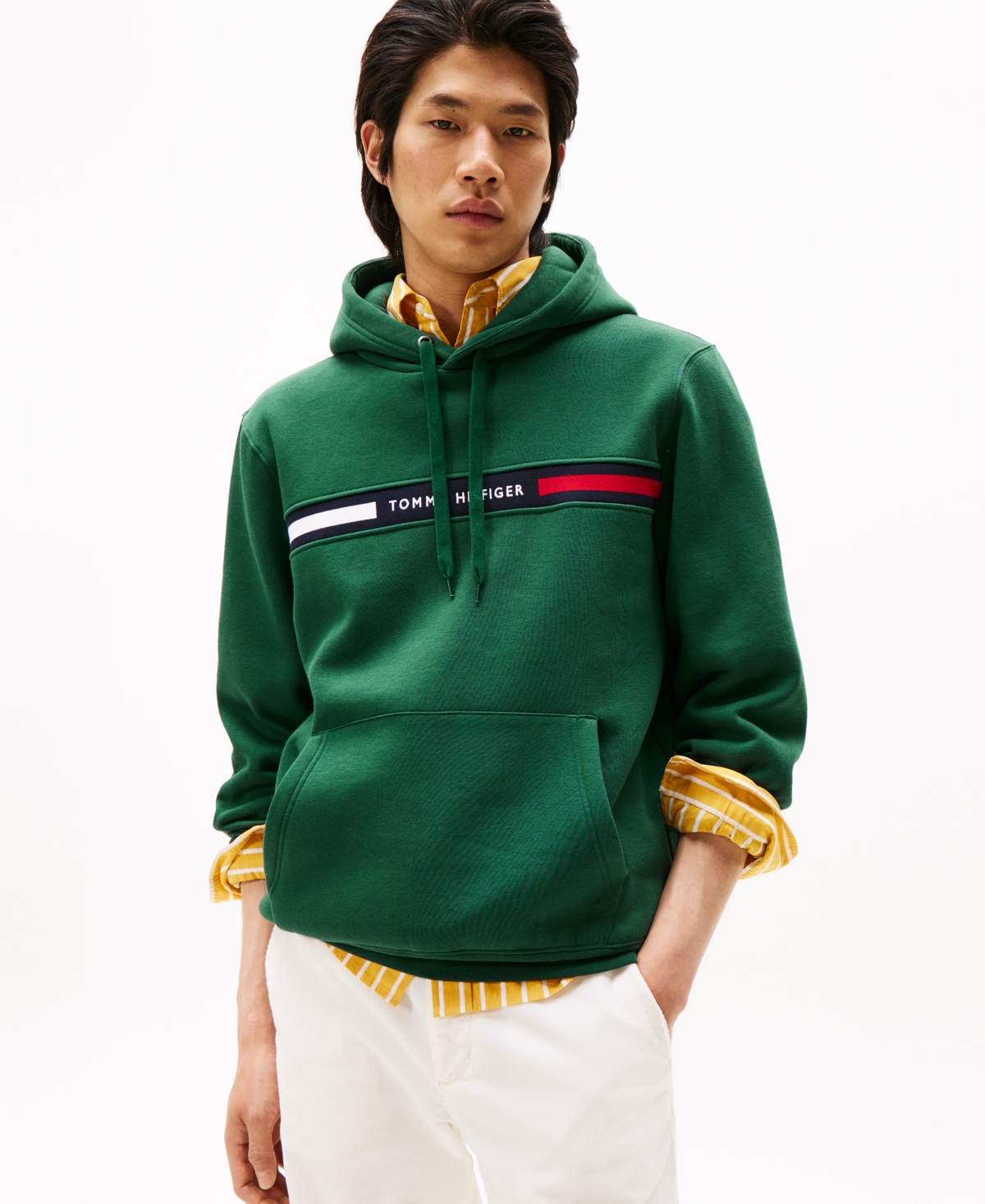 Tommy Hilfiger Men's Chest Logo Hoodie - Ornamental Green