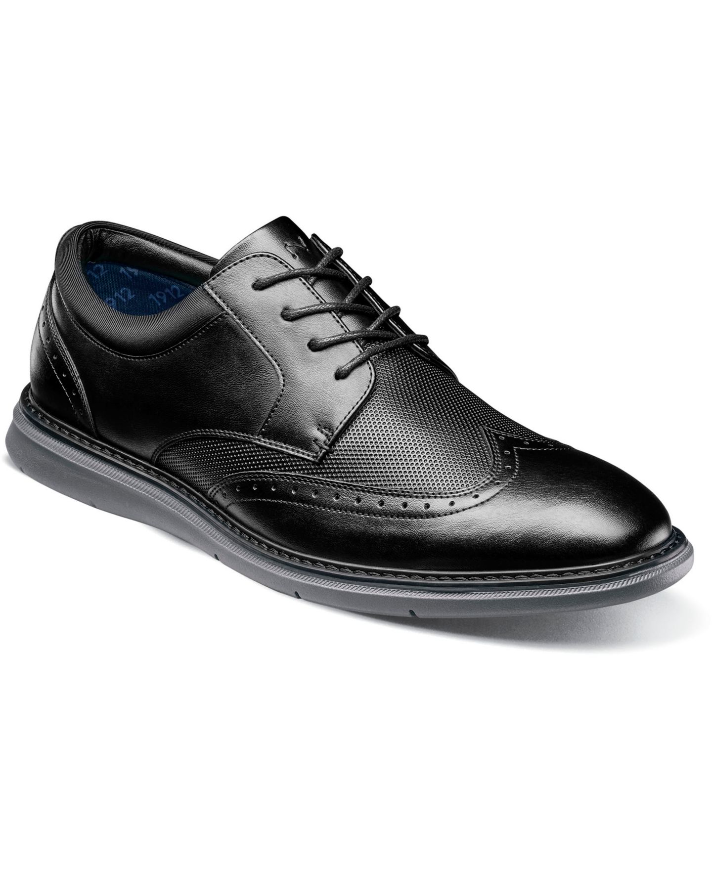 Мужские туфли Nunn Bush Chase Wingtip Oxfords, цвет: Чёрный — фото 1