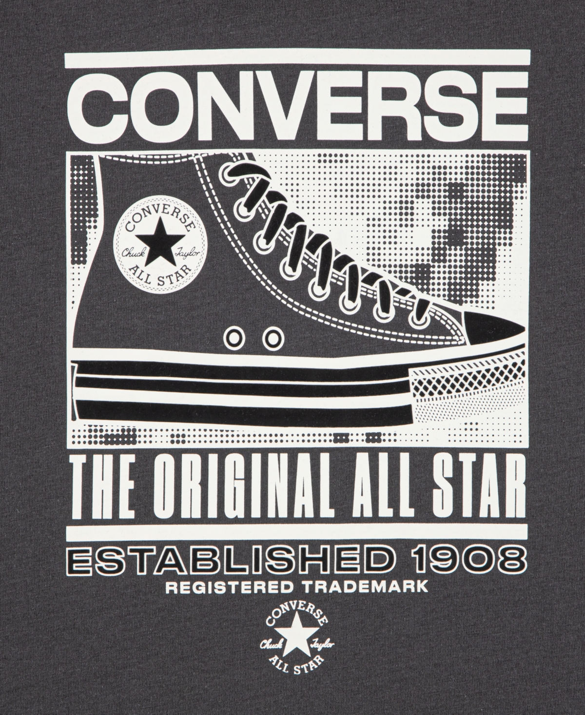 Converse Big Boys Static Background Sneaker T-shirt In Black