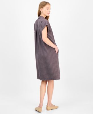 Women's Striped Notched-Collar Shirtdress