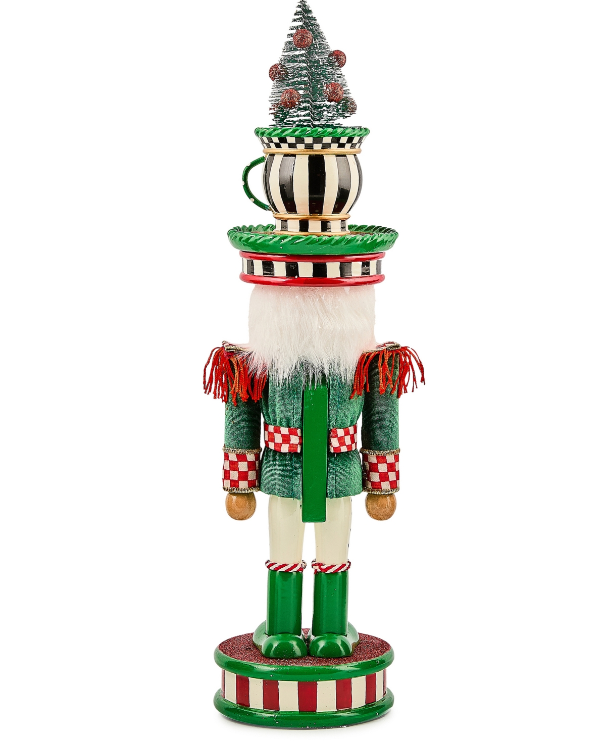 Mackenzie-childs Courtly Check Teacup Nutcracker In Multi