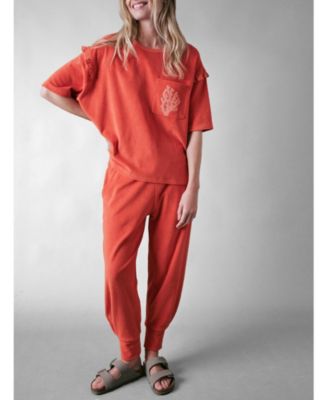 Women's Sea Coral Terry Frill Top