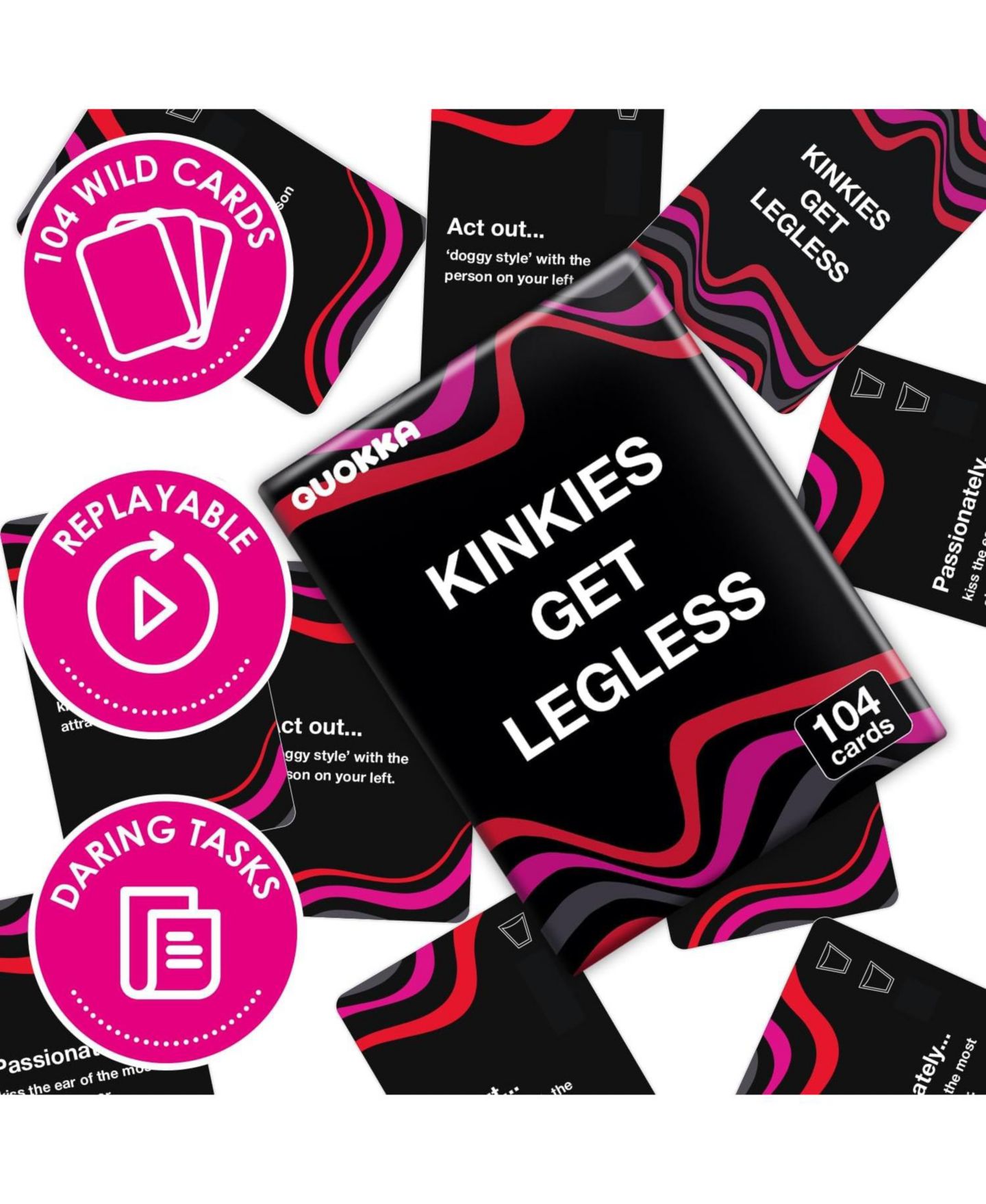 Детская карточная игра Quokka Let's Get Legless Card Game, 104 Cards, Ages 14+, цвет: Kinkies Get Legless — фото 3