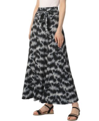 Women's Belted Pull On Maxi Skirt