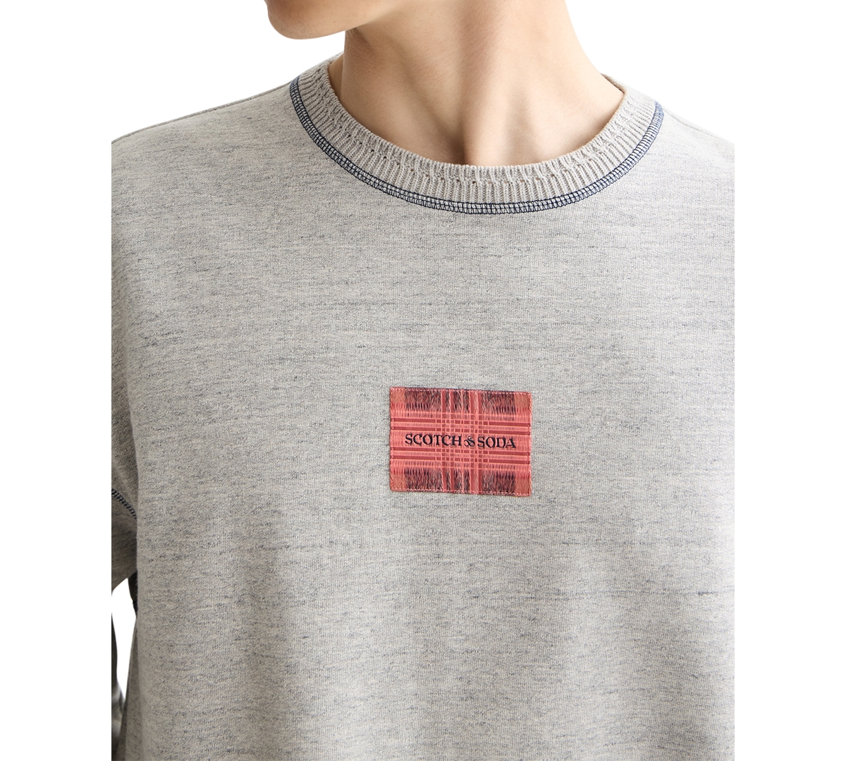 Scotch & Soda Men's Relaxed Fit Long Sleeve Logo Sweatshirt In Gray