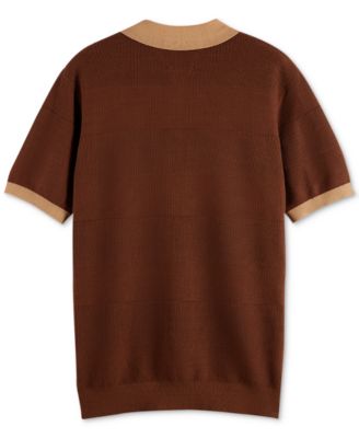 Men's Short Sleeve Tone-on-Tone Polo Shirt