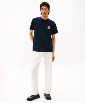 Men's Red, White & Blue Embroidered Crest T-Shirt