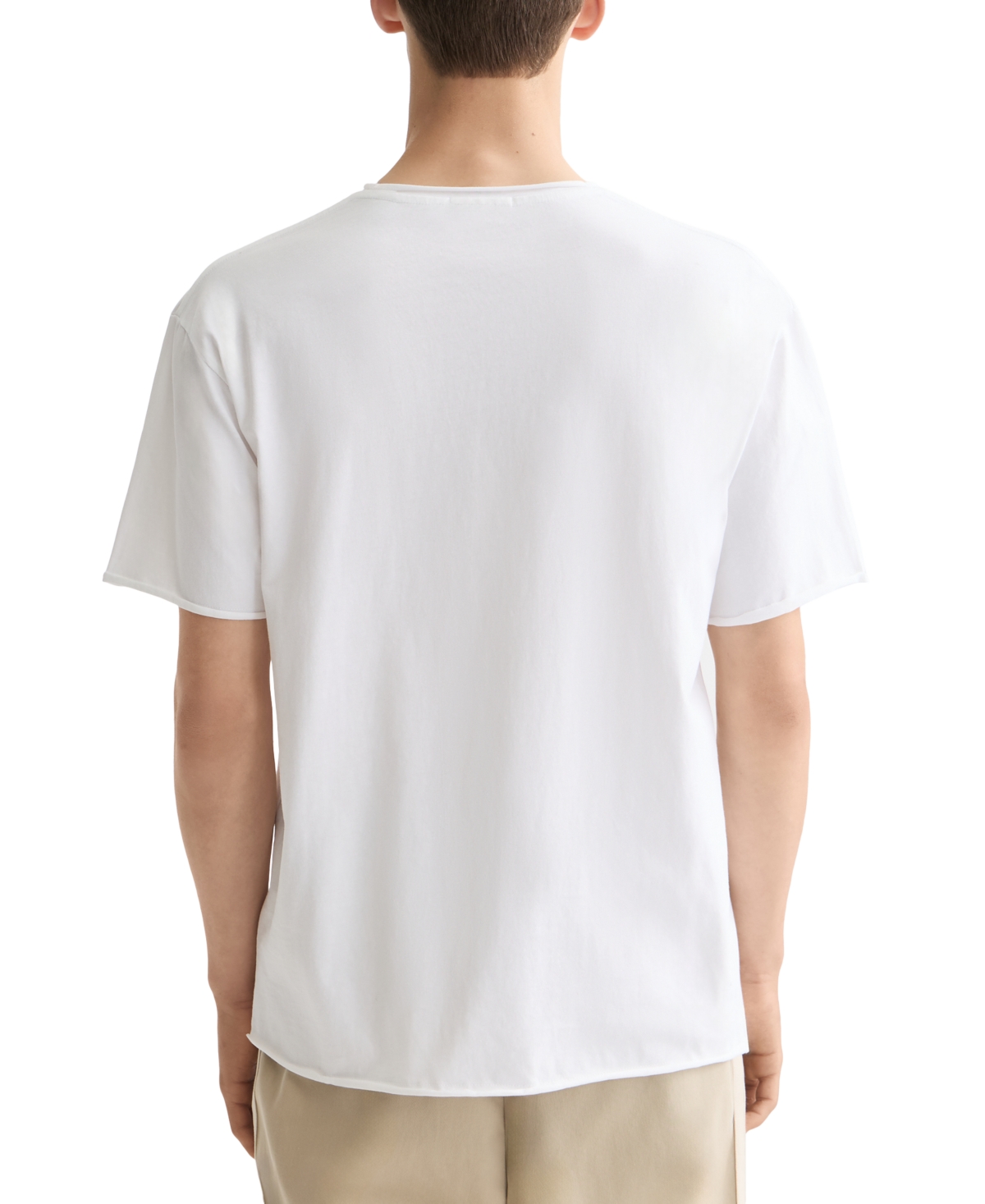 Scotch & Soda Raw Edge Cotton T-shirt In White
