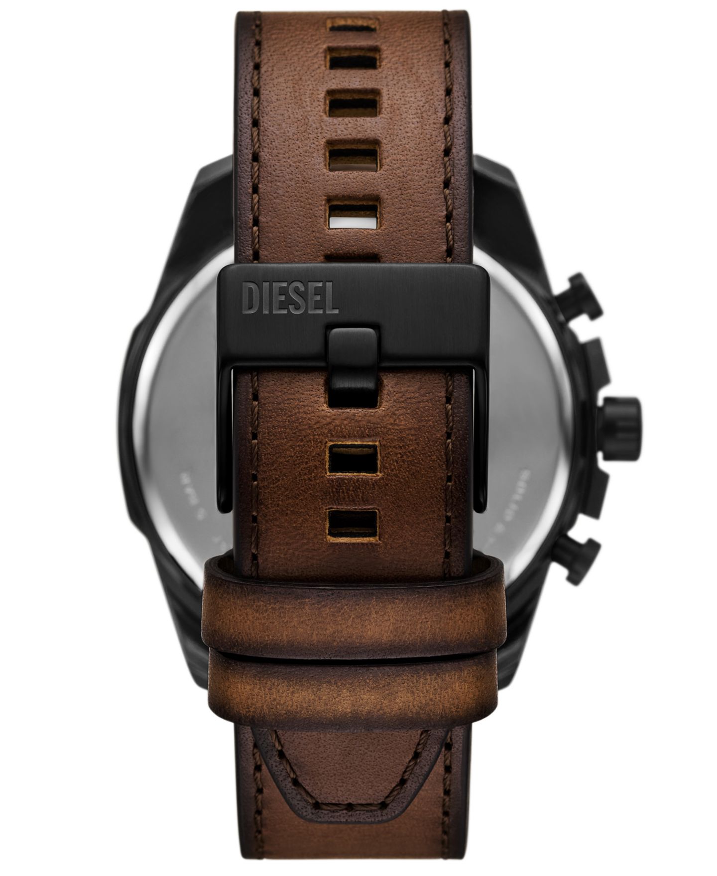 Мужские часы Diesel Mega Chief Slim Quartz Chronograph Brown Leather Watch, 48mm — фото 2
