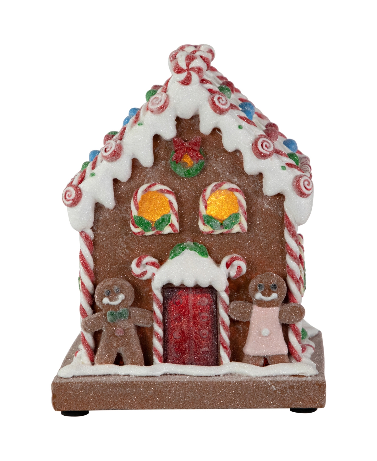 7.5" Pre-Lit Led Gingerbread Candy House Christmas Decoration - Brown