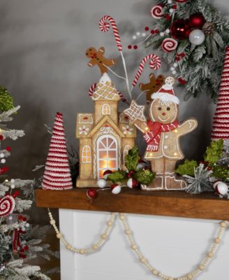 16" LED Gingerbread House with Icing Accents Christmas Decoration