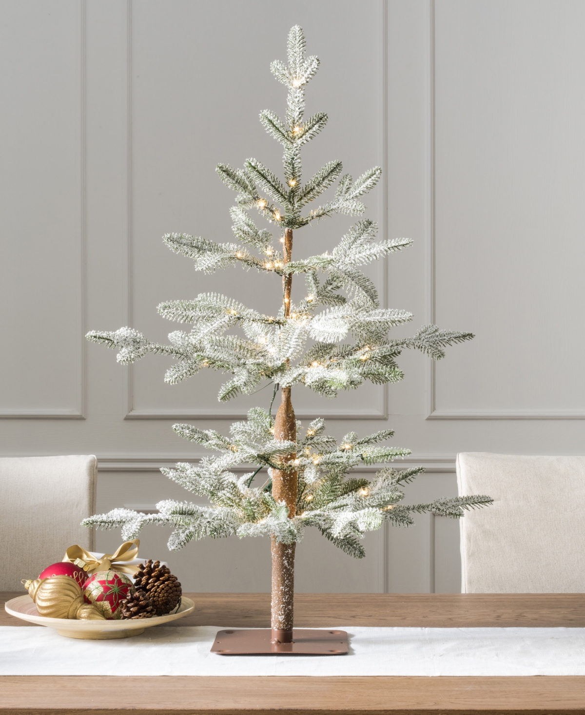 Balsam Hill 3 Ft Frosted Alpine Balsam Fir Pre-lit Tabletop Tree In White