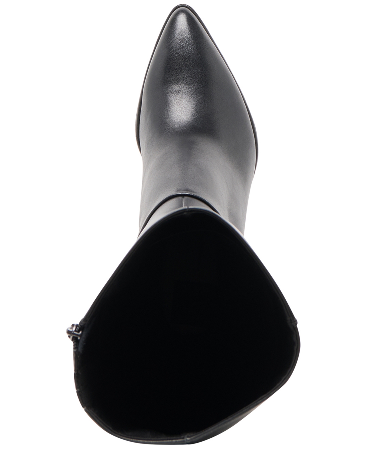 Dolce Vita Auggie Black Leather Pointed-toe Knee-high High Heel Boots In Black