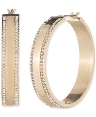 Lauren Ralph Lauren - Medium Pav&eacute; Hoop Earrings, 1.4"
