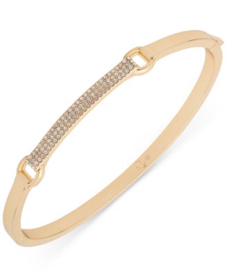 Lauren Ralph Lauren - Gold-Tone Crystal Hinge Bangle Bracelet