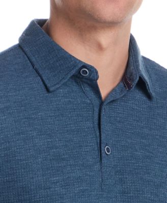 Men's Short Sleeve Stretch Waffle-Knit Polo Shirt