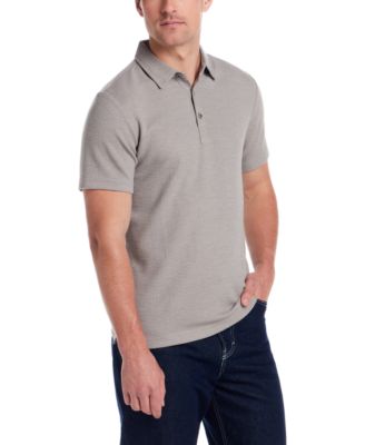 Men's Short Sleeve Stretch Waffle-Knit Polo Shirt
