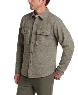 Men's Mixy Knit Long Sleeve Snap-Front Shirt Jacket