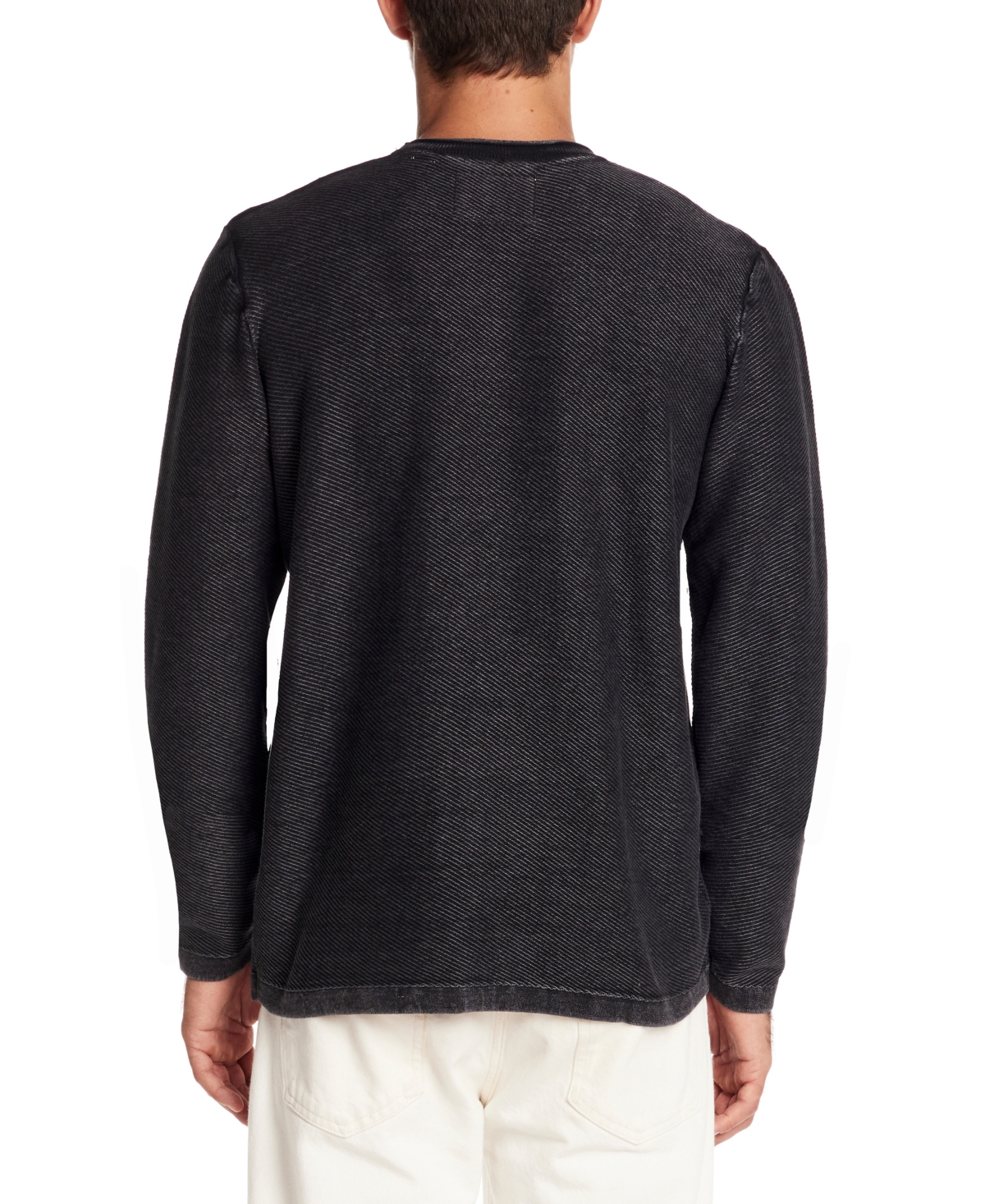 Weatherproof Vintage Men's Cotton Roll-neck Stonewash Sweater In Black