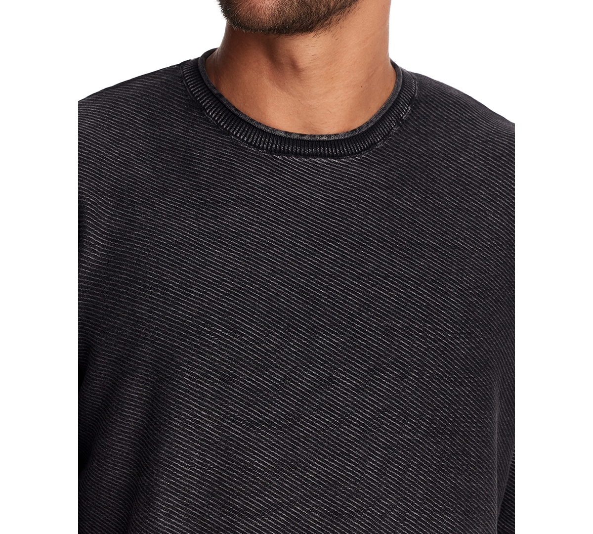 Weatherproof Vintage Men's Cotton Roll-neck Stonewash Sweater In Black