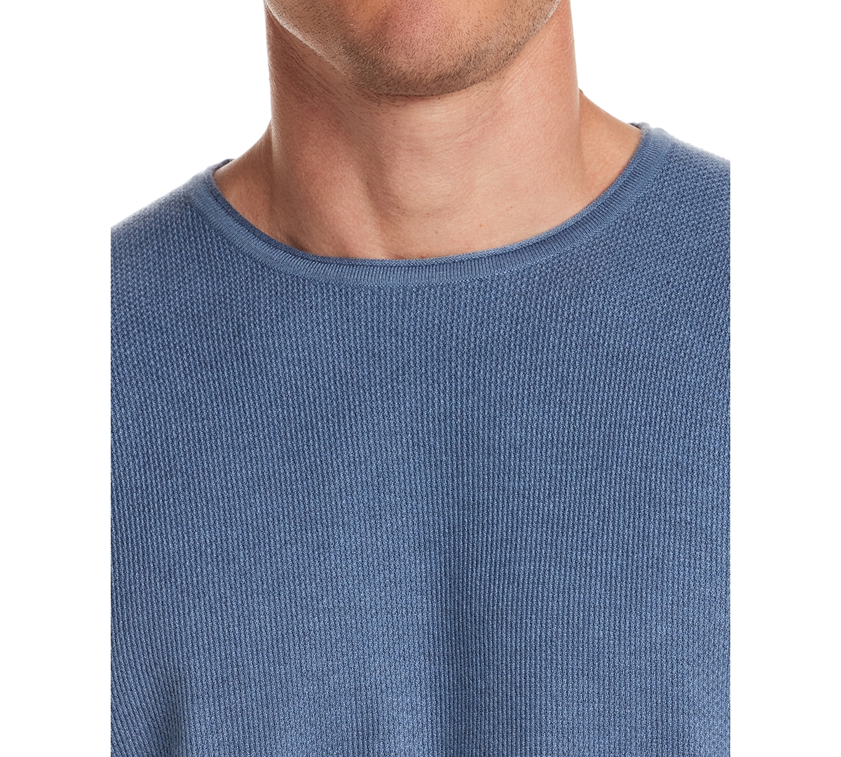 Weatherproof Vintage Men's Long Sleeved Waffle Crew Neck Shirt In Gray