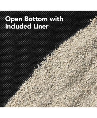 Kid's Octagonal Wooden Outdoor Sandbox w/ Benches, 8 Seats, Cover, XL Sandpit, Liner