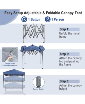 Patio 6.6 x 6.6ft Outdoor Pop-up Canopy Tent UPF 50+ Portable Sun Shelter
