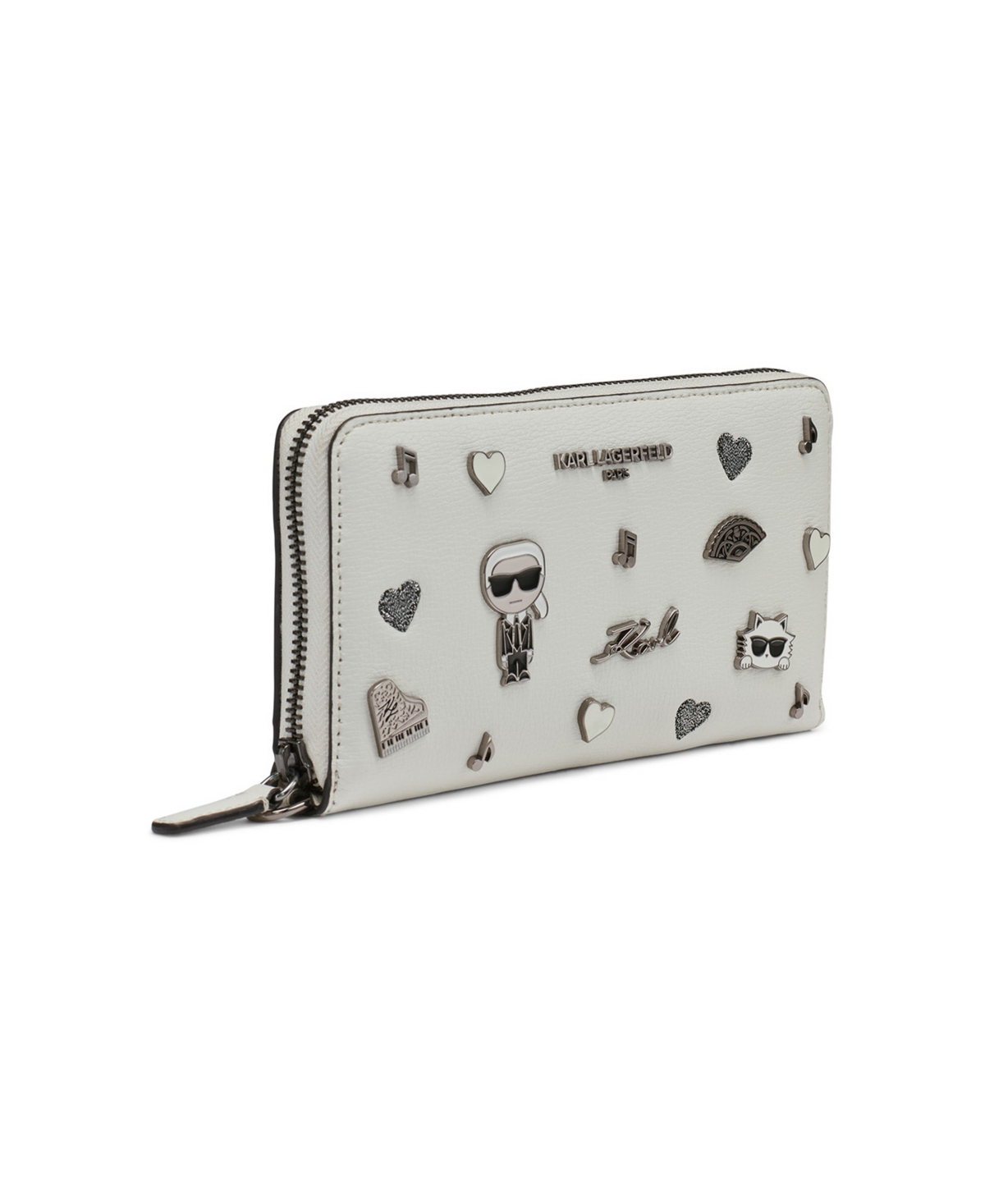 Karl Lagerfeld Maybelle Continental Zip Wallet In White
