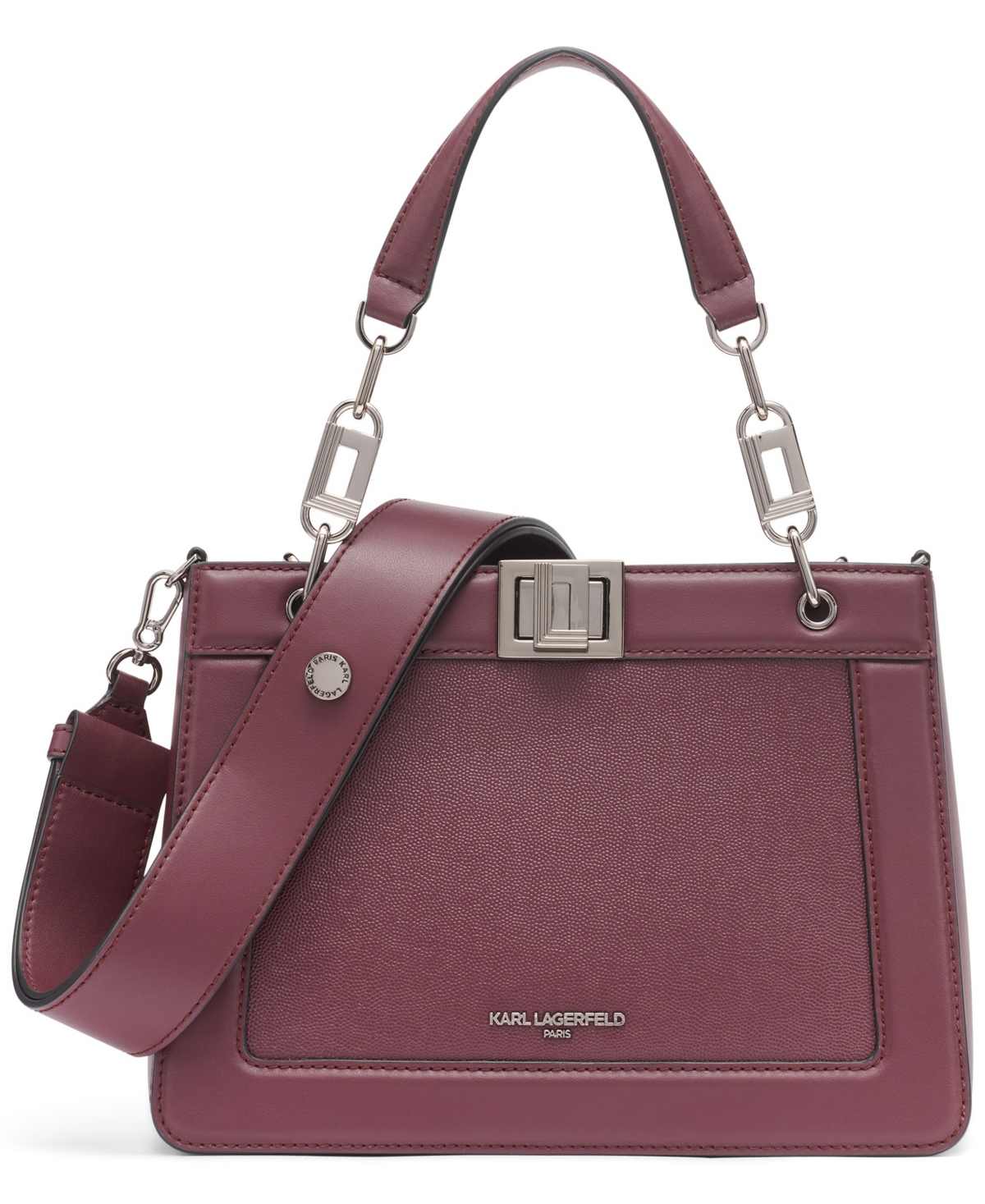 Ivette Zip Top Satchel Bag - Raisin