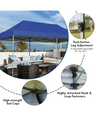 10'x20' Pop up Canopy Tent Folding Heavy Duty Sun Shelter Adjustable W/Bag