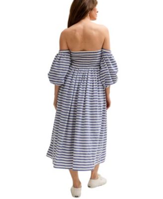 Lily and Lionel Women's London Sara Bardot Neck Midi Dress