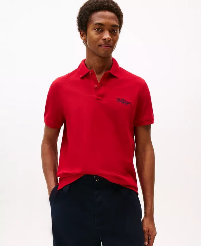 Men's Regular-Fit Logo Script Embroidery Polo Shirt