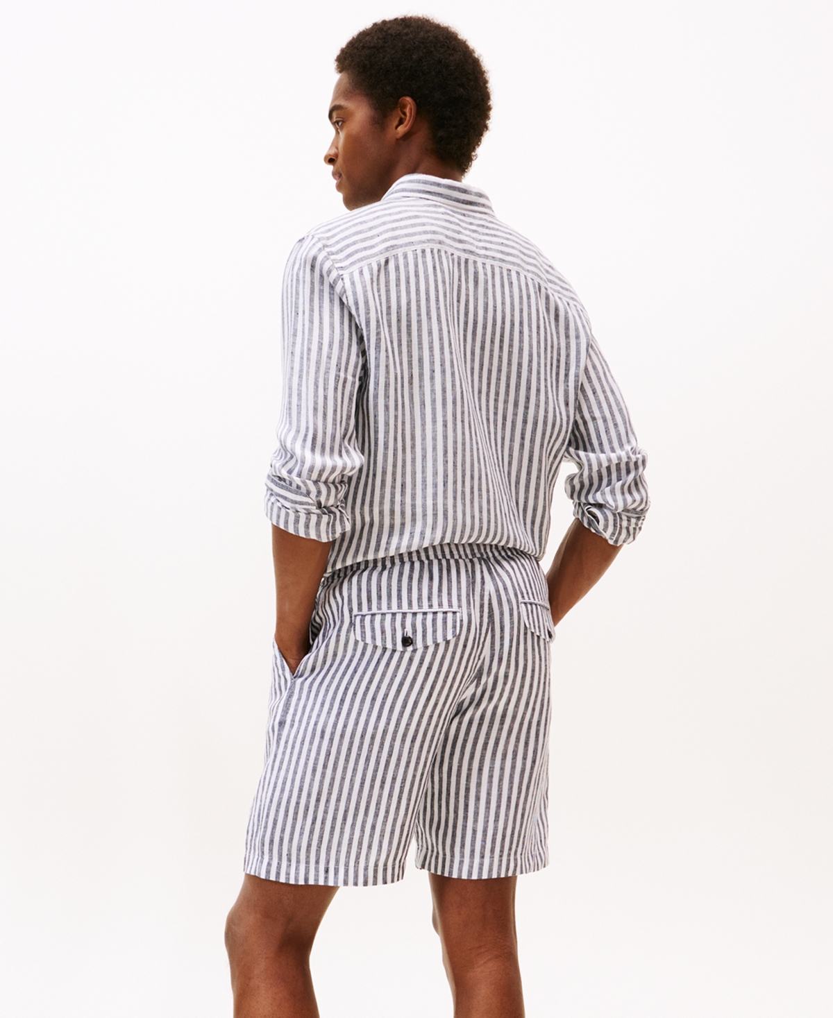Tommy Hilfiger Men's Stripe Linen Shorts In Multi
