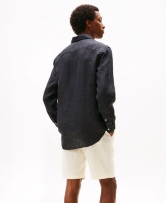 Men's Button-Down Linen Long Sleeve Shirt