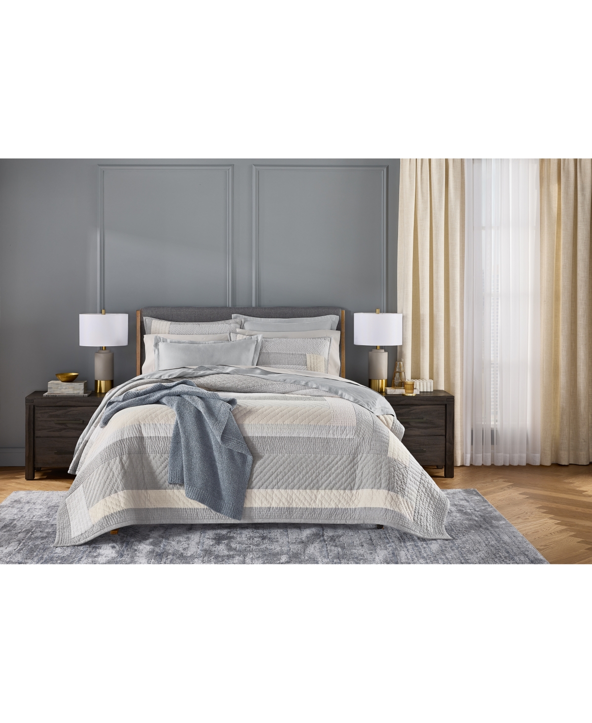 Hotel Collection Piedmont Quilt, King, Macy's Exclusive In Gray