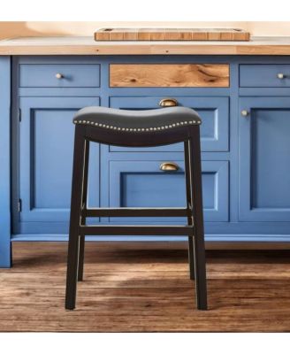 Backless Counter Height Bar Stool with  Seat and Wood Frame