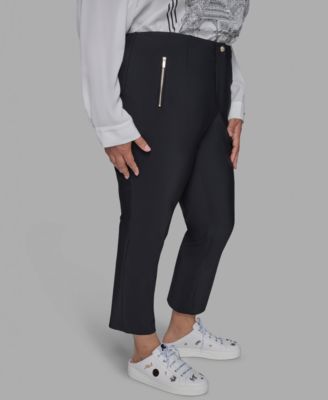 Plus Size Zip-Pocket Slim Pants