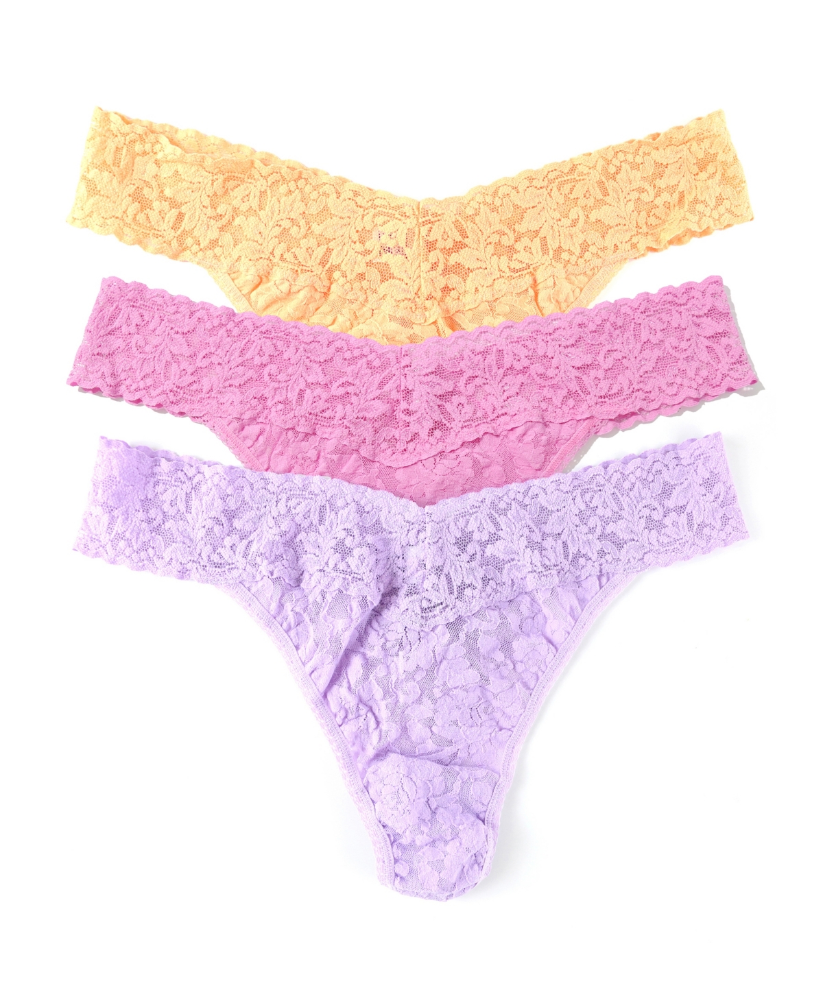 Hanky Panky Women's Signature Lace Original Rise Thong 3pack Panty In Animal Print