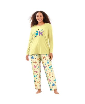 Women's Dreams and Co. Long Sleeve Knit PJ Set