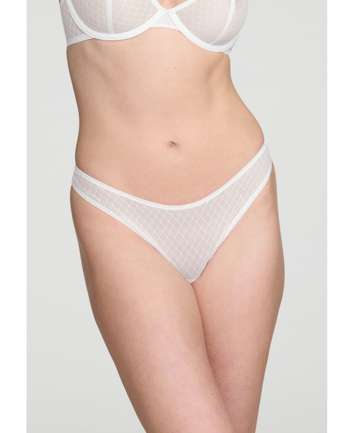 Women's The Thong- Trellis Lace - Salt