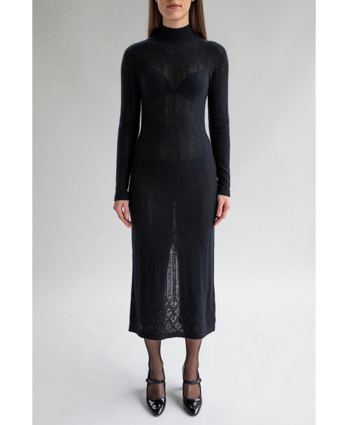 Women's 's Elise Pointelle Lace Sweater - Black