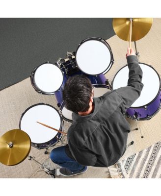 5-Piece Beginner Drum Set w/ Snare, Bass, Toms, Cymbal, Hi-Hat, Sticks, Drum Pedal