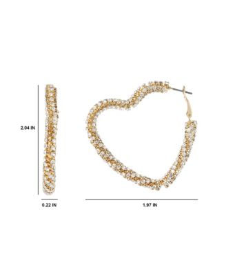 Crystal Heart Hoop Earrings