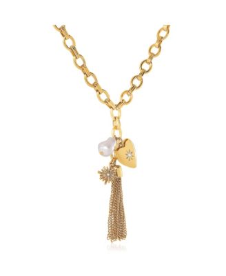 Heart Charm Chunky Chain Necklace