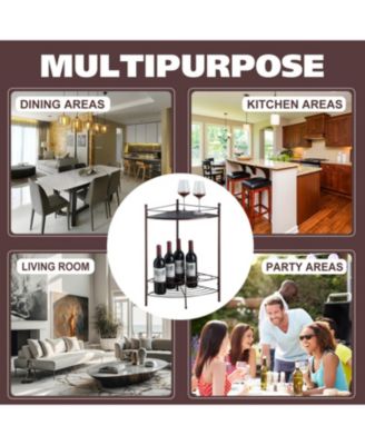 Dover Corner Wine Rack Table, Bronze