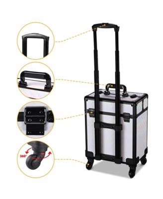 Folding Manicure Table & Rolling Makeup Train Case Pure ForgetMeNot