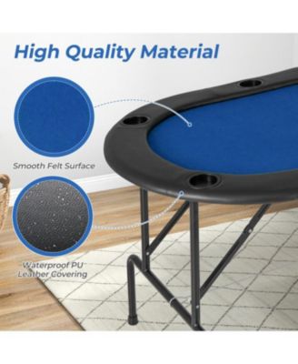 8 Players Texas Holdem Foldable Poker Table