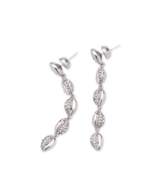 Classicharms Lucia Cascade Pave Shell Drop Earrings - Silver