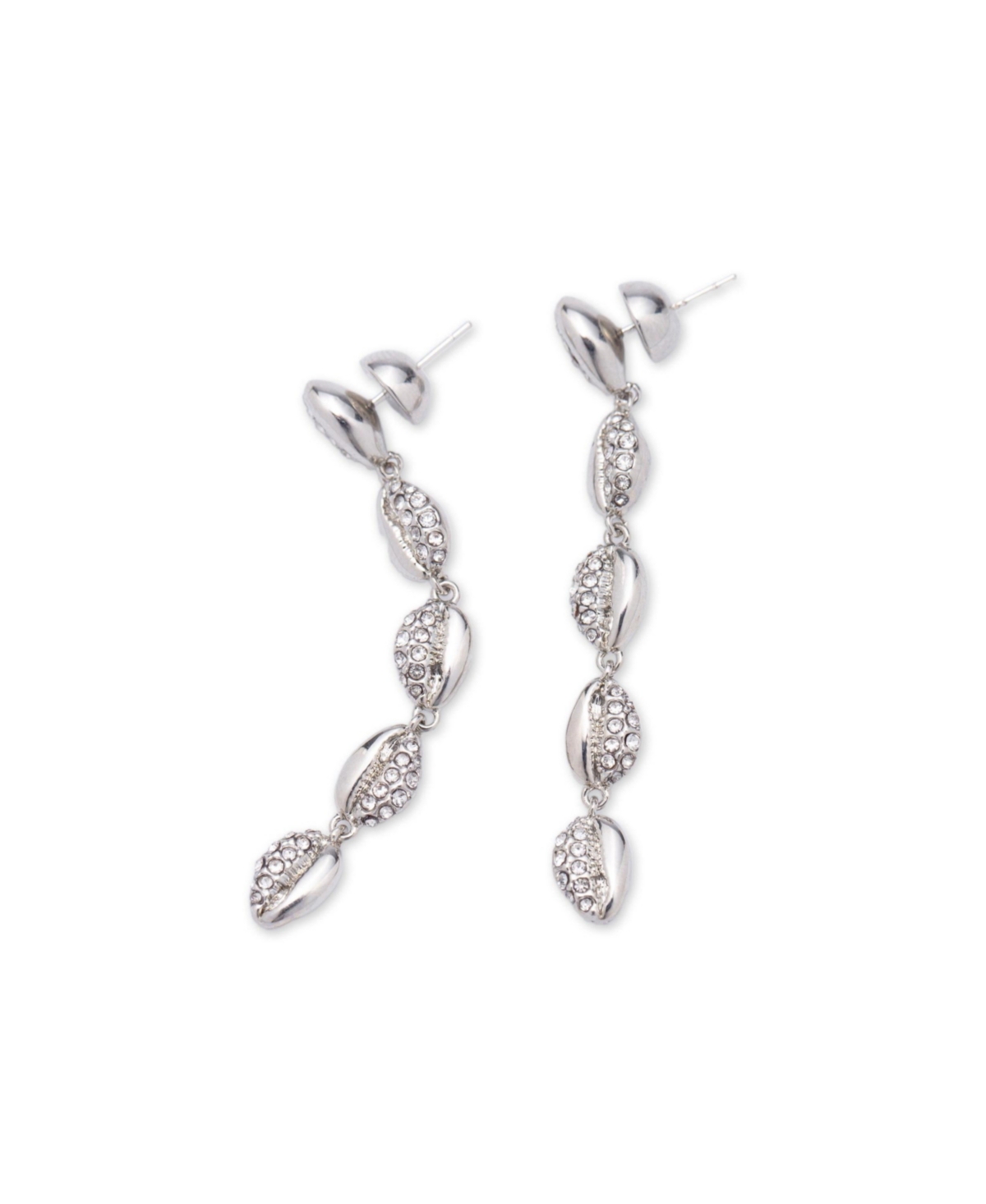 Lucia Cascade Pave Shell Drop Earrings - Gold