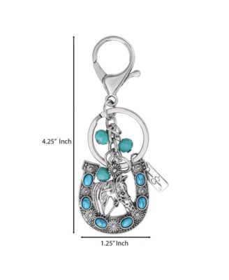 Turquoise Horseshoe Keychain